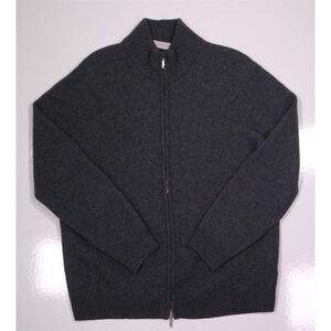 Ermenegildo Zegna Recent Gray Wool Full Zip Pullover Sweater Jacket 44/XL